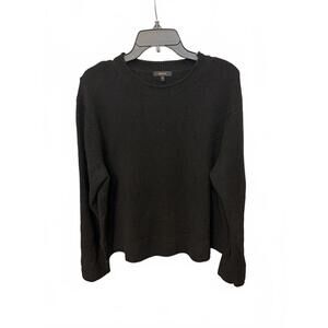 Quince Mongolian 100% Cashmere Crewneck Sweater Black and Gray Size Large